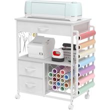 Storage Cart Compatible with Cricut Machines Stand Cutting Machine Stand with Dr