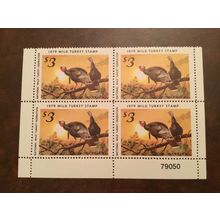 ICOLLECTZONE Wild Turkey Federation 1979 Stamp Plate Block VF NH