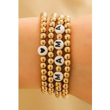 Gold MAMA Heart Bead 4Pcs Bracelets Set