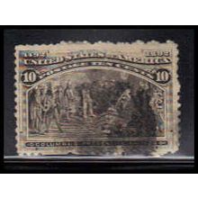 Used 237 10c Columbus Presenting Natives Fine K1196