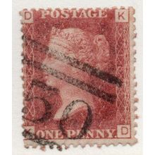 sg43 1d red plate 182 FINE USED " K D " (reds)