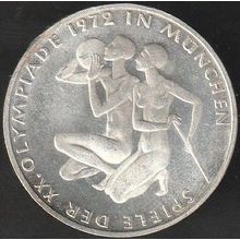 1972 F Germany 10 Mark Silver Coin Munich Olympics - Athletes