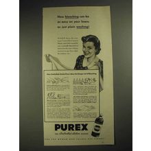 1941 Purex Bleach Ad - Easy on Your Linens