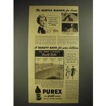 1941 Purex Bleach Ad - Gentle For Linens