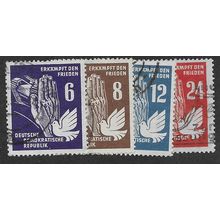 DDR 1950 (SET) 'PEACE PROPAGANDA' (4v) FINE USED (EBID64-593)