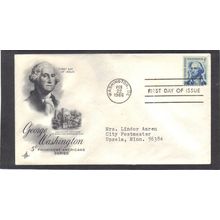 FDC Art Craft 1283 5c George Washington (Cachet-Typed/A) CV40758