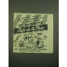 1945 St. Moritz Caf de la Paix Ad - A bit of Paris on the sidewalks of New York