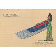 Winged Deity Isis Mummy Of King Haremhab Old Egyptian Postcard