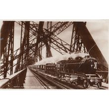 North GNR Express 4-4-0 Train Crossing Firth Bridge Real Photo Postcard