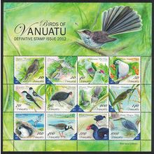 Vanuatu Heron Dove Swamphen Petrel Birds 12v Sheetlet MS 2012 MNH SG#MS1130