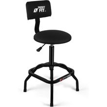 Shop Stool with Backrest, Mechanic Garage Stool for Workshop, Adjustable Stool C