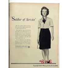 BELL TELEPHONE SYSTEM 1943 War Calls WW2 soldier of service vintage ad
