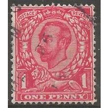 1912 SG349 1d Bright Scarlet Wmk Royal Cypher Simple Fine Used ....