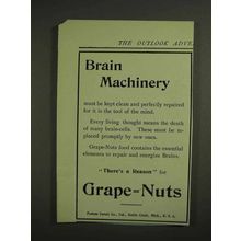 1907 Postum Grape-Nuts Cereal Ad - Brain Machinery