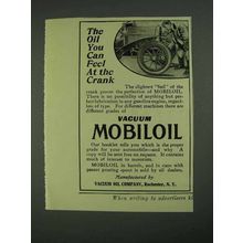 1908 Vacuum Mobiloil Ad - You Can Feel at The Crank