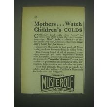 1932 Musterole Ointment Ad - Mothers Children's Colds