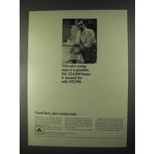 1967 State Farm Insurance Ad - Young Man is a Gambler