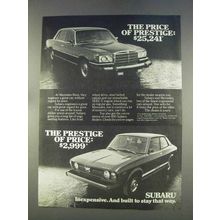 1977 Subaru Car Ad - The Price of Prestige