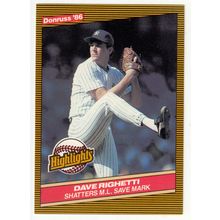 1986 Donruss Highlights baseball card 52 Dave Righetti - Yankees