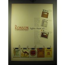 1949 Ronson Lighters Ad - Whirlwind, Standard and Adonis