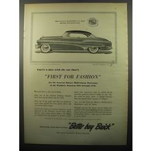 1950 Buick Car Ad - You've a date with the car that's first for fashion