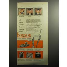 1951 Ronson Cigarette Lighters Ad - Crown, Juno, Penciliter, Princess, Adonis