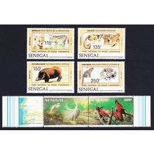 Senegal Wild Animals Birds 4v+strip of 2 1987 MNH SG#910-915 MI#938-943
