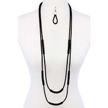 New Double Layer Chic Long Necklace And Earring Set