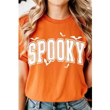 Orange SPOOKY Bats Halloween Graphic T Shirt