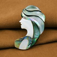 Beautiful Handmade Natural Shell Mother-of -Pearl Pin/ Brooch
