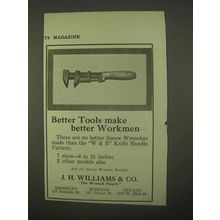 1922 J.H. Williams Screw Wrench Ad - Better Workmen
