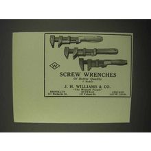 1922 J.H. Williams Screw Wrenches Ad