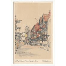 Old George Inn High Street Salisbury Marjorie C Bates Art Postcard