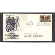 FDC Art Craft 1555 10c David W. Griffith (Cachet-Typed/A) CV41709