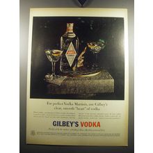 1957 Gilbey's Vodka Ad - For Perfect Vodka Martinis, use Gilbey's
