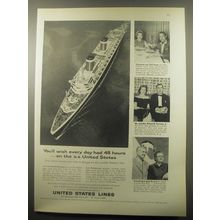 1959 United States Lines Cruise Ad - You'll wish every day had 48 hours