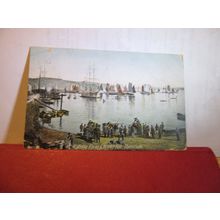 FISHING FLEET & RIVER FAL, FALMOUTH used antique postcard by Hartmann c.1905 =