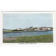 Lochmaddy Village Looking North Uist Postcard RP Outer Hebrides Scotland