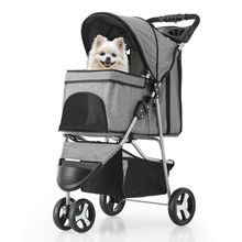 Monibloom 3 Wheels Pet Dog Cat Stroller for Small Medium Dogs and Cats, Lightwei