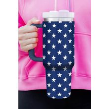 Sail Blue Star Printed Thermos Cup with Handle 40oz