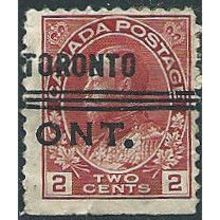 Canada 1914 SG218 2c Deep Brown-Red Imp x Perf 12 Good Used . ..
