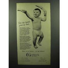 1950 Gerber's Baby Food Ad - First Step