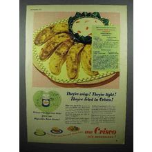 1951 Crisco Shortening Ad - Fried Banana Crescents