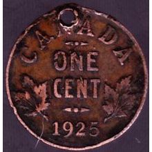 1925 Canada 1 Cent Coin