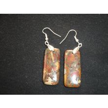 35x15mm brown cream grey green earth colour ocean jasper beads swing earrings
