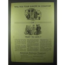 1931 American Express Company Ad - Tour Europe