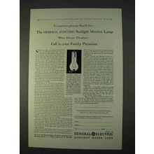 1931 General Electric Sunlight Mazda Lamp Ad - Health