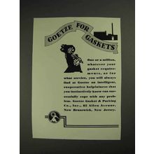 1937 Goetze Gaskets Ad - Goetze for Gaskets