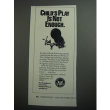 1989 The President's Council on Physical Fitness and Sports Ad - Child's play