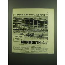 1949 Monmouth Park Racetrack Ad - Racing June 17 thru August 10